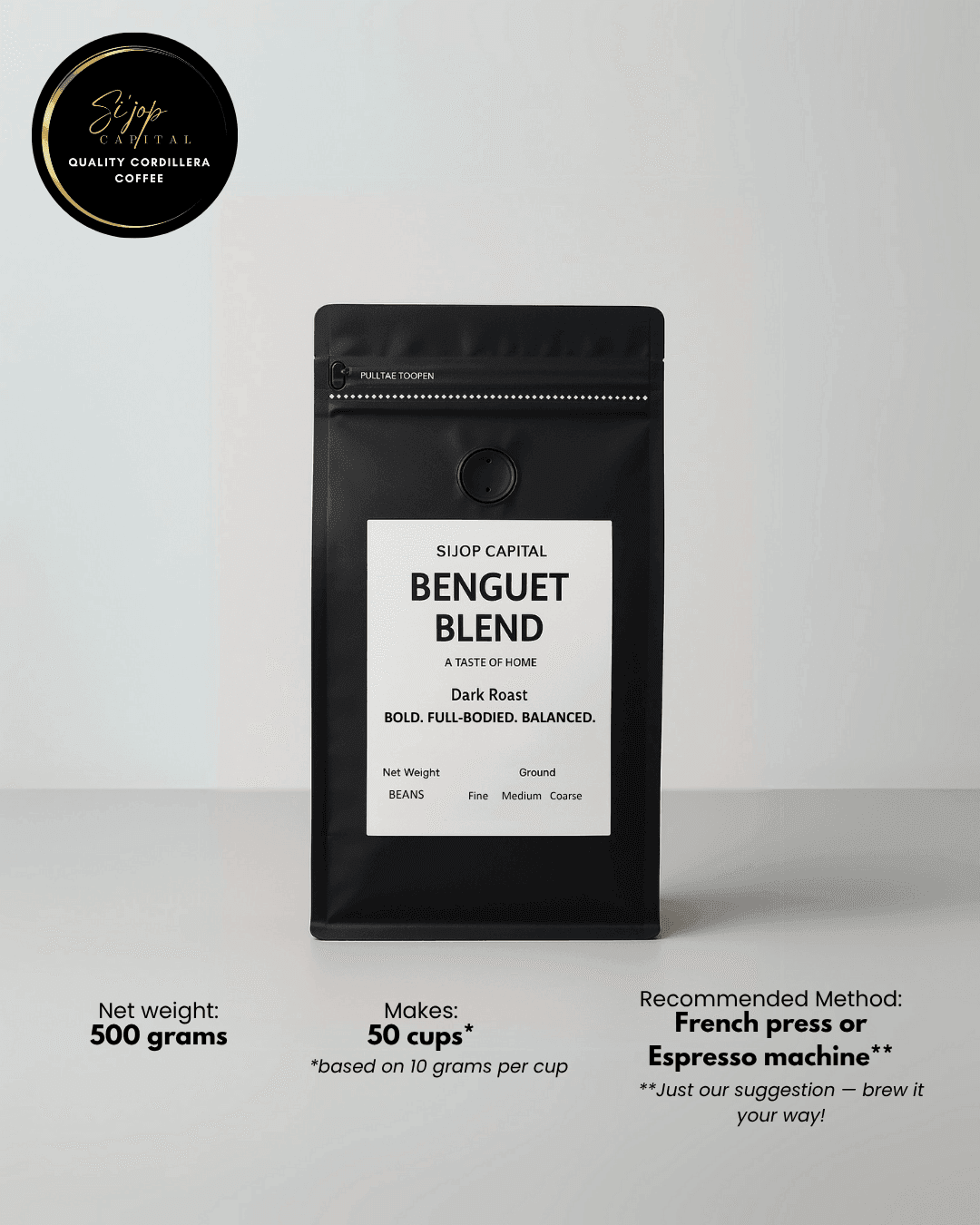 Benguet Blend 500 grams - Si'jop Capital Specialty Coffee